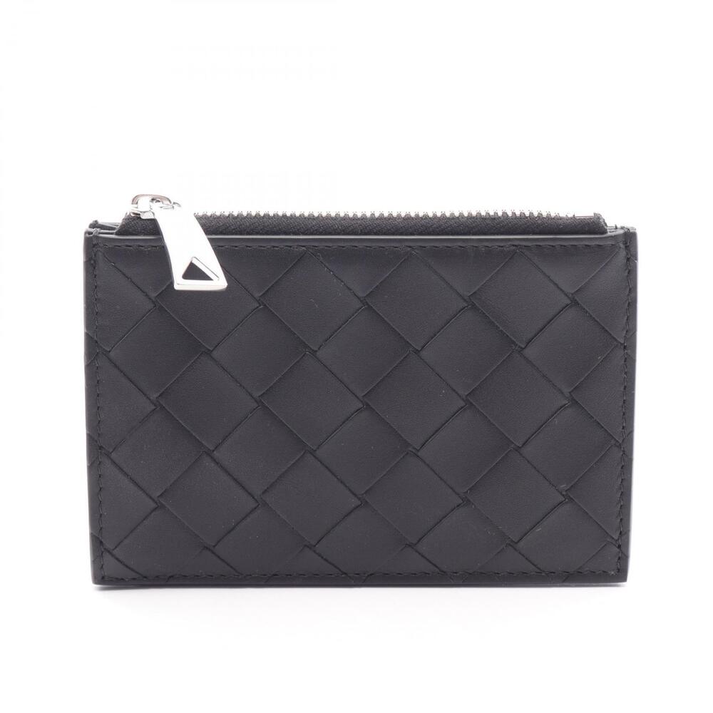 Bottega Veneta Intrecciato Card Case Wallet Leather Black